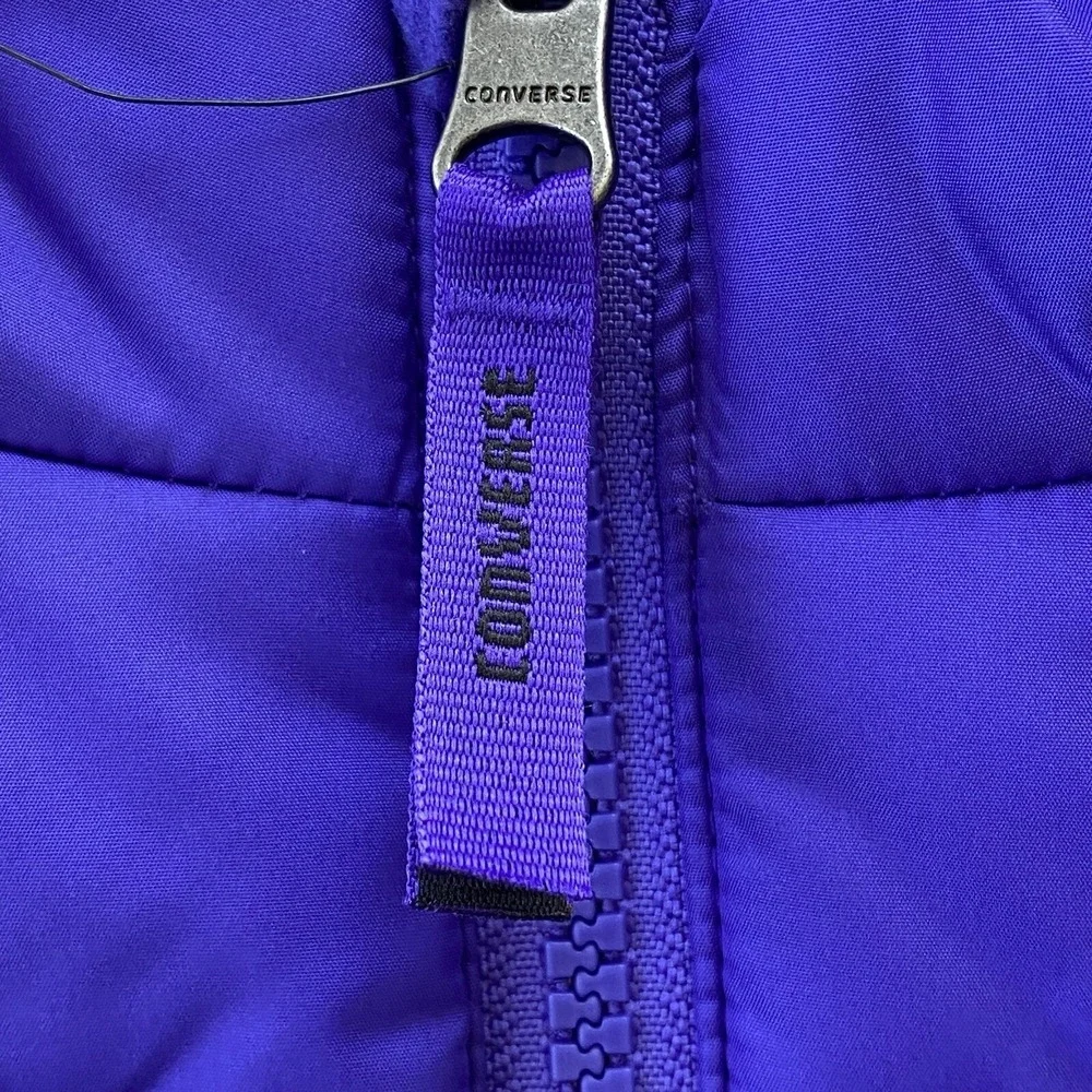 Converse All Star Youth Puffer 10-12‎ Unisex Full Zip Vest Jacket Purple Solid